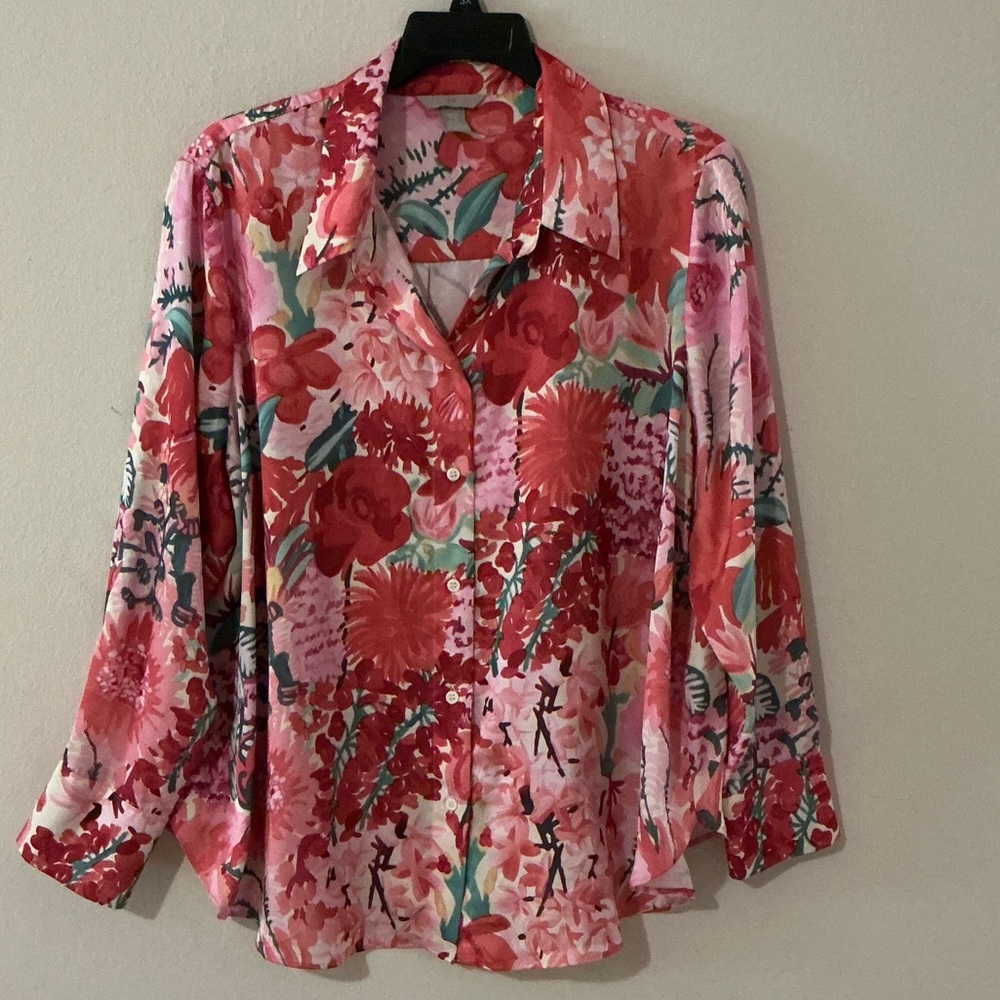 H&M Vibrant Floral Blouse - Red and Pink